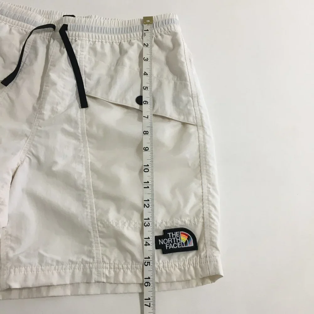 The North Face Mens Size Small TNF Outline Shorts White Elastic Waist 6